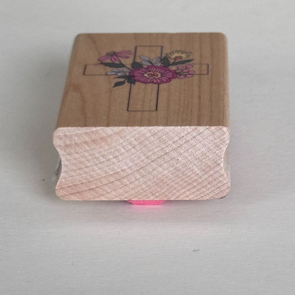 Stampabilities Rubber Stamp Floral Cross Christian Faith Religious Card Making Easter Sympathy Wood Mounted