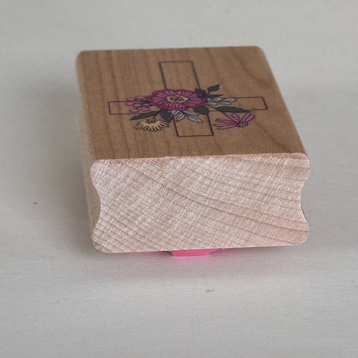 Stampabilities Rubber Stamp Floral Cross Christian Faith Religious Card Making Easter Sympathy Wood Mounted