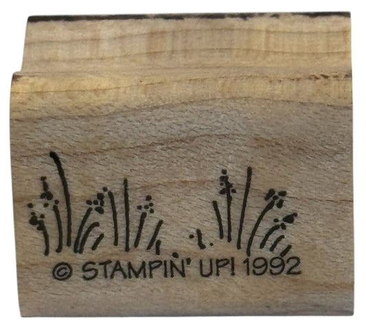 Stampin Up Wood Rubber Stamp Grass Landscape Scene Maker Background Weeds Plants