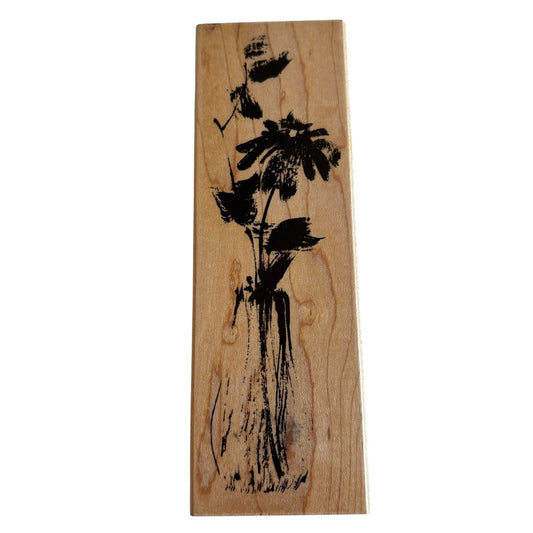 Penny Black Rubber Stamp Soft Sculpture Flower Long Stemmed Wildflowers Vertical