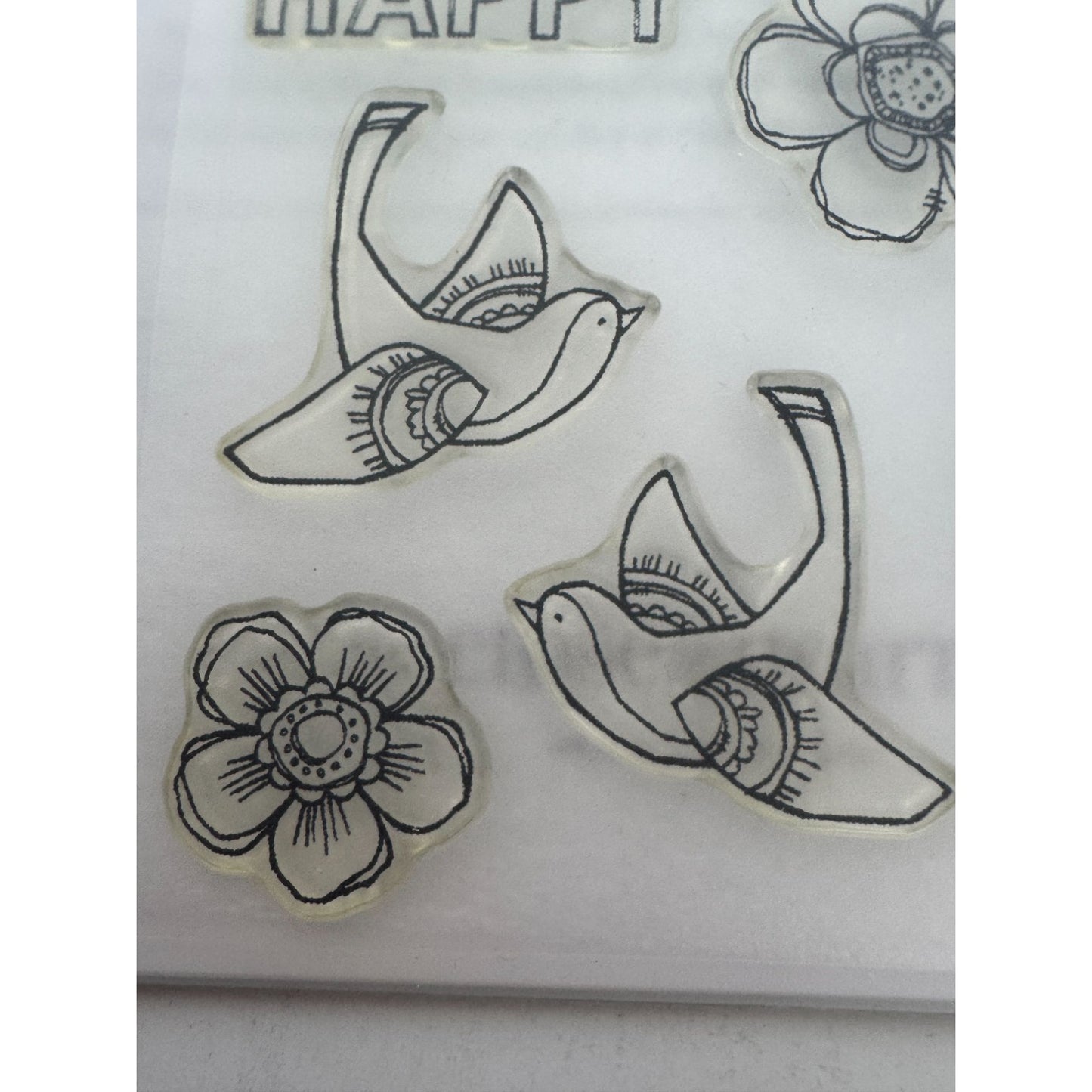 CTMH My Acrylix Acrylic Stamps Set Happy Birds Beautiful Day Card Making C1600