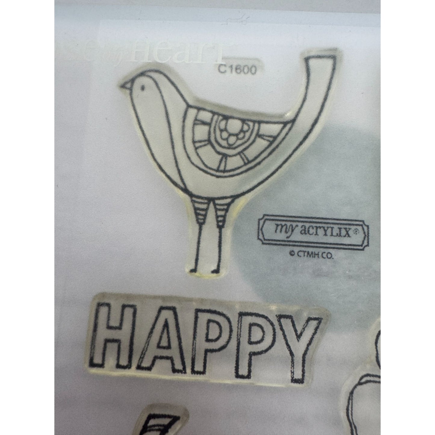 CTMH My Acrylix Acrylic Stamps Set Happy Birds Beautiful Day Card Making C1600