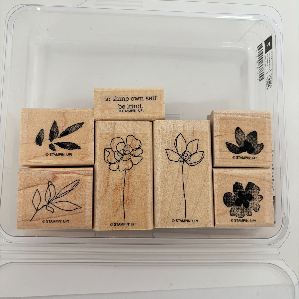 Stampin Up Rubber Stamps Set Botanical Blooms Two-Step Spring Flower Garden Leaf Friendship Cardmaking