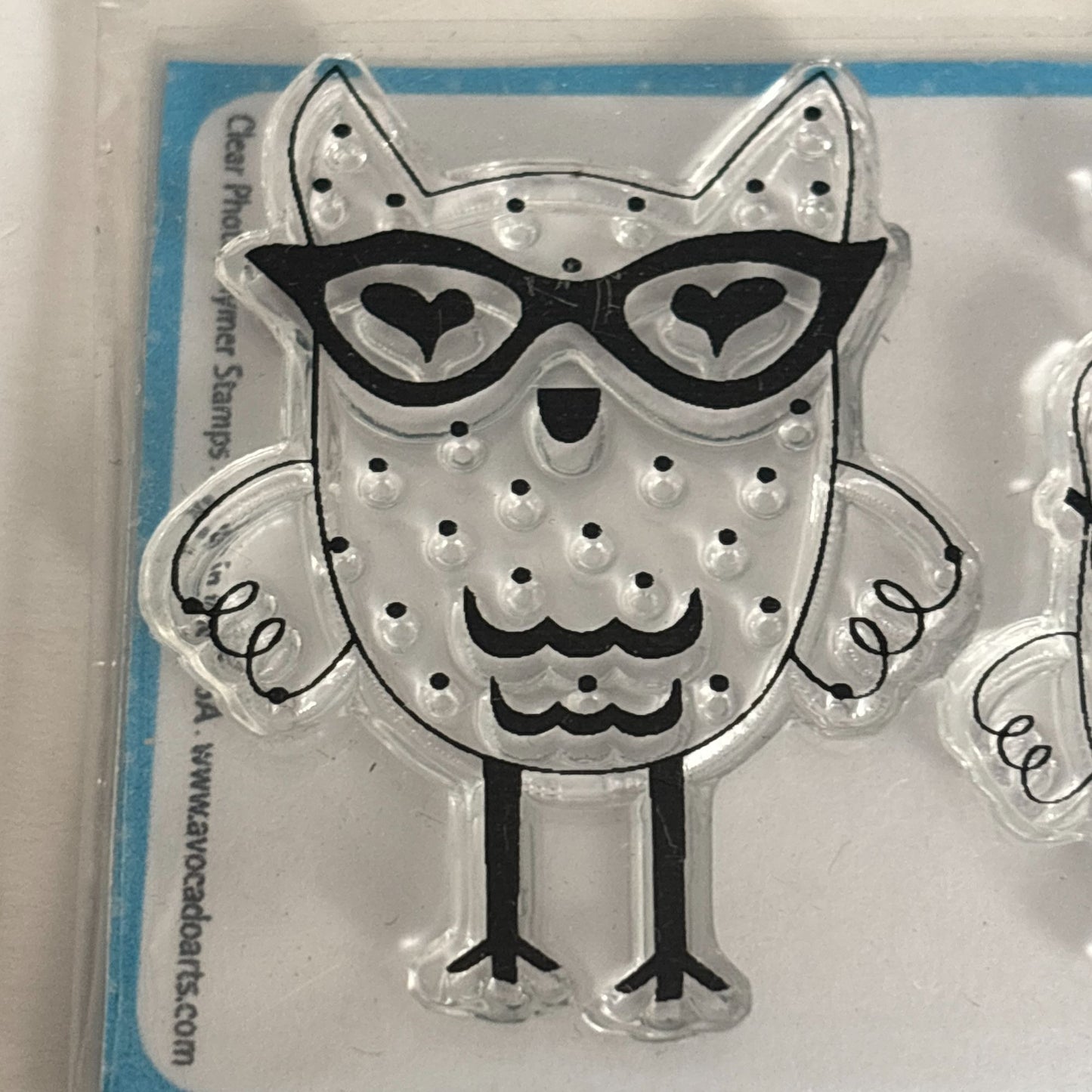 Avocado Arts Clear Stamp Set Who Loves You Owl in Glasses Nerd Cardmaking Words