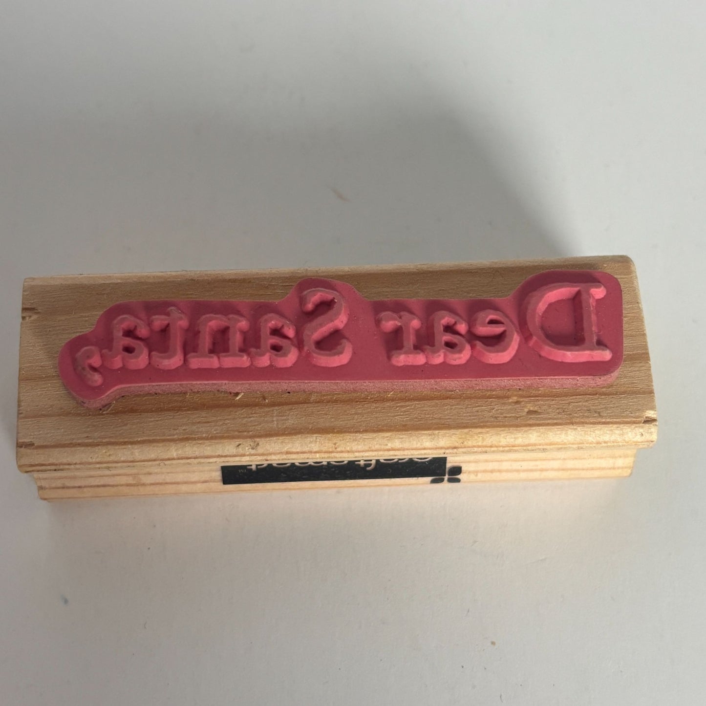 CraftSmart Rubber Stamp Dear Santa Holiday Christmas Card Making Words Sentiment