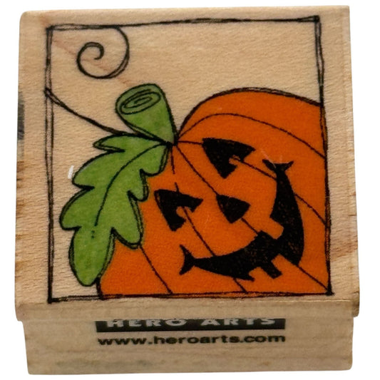 Hero Arts Rubber Stamp Framed Pumpkin Halloween Pumpkin Square Fall Card Making