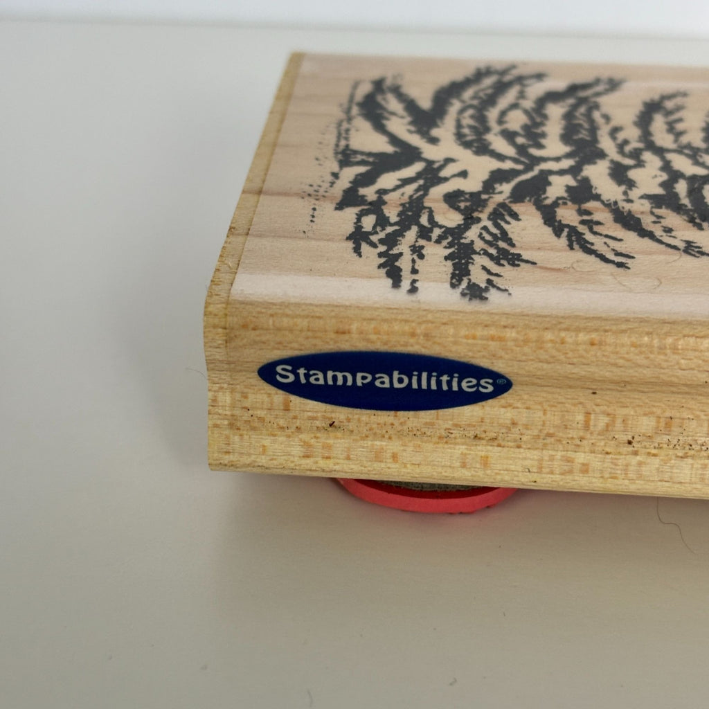 Stampabilities Rubber Stamp Vintage Pine Tree Snowy Winter Christmas Card Making Nature Holidays Wooden