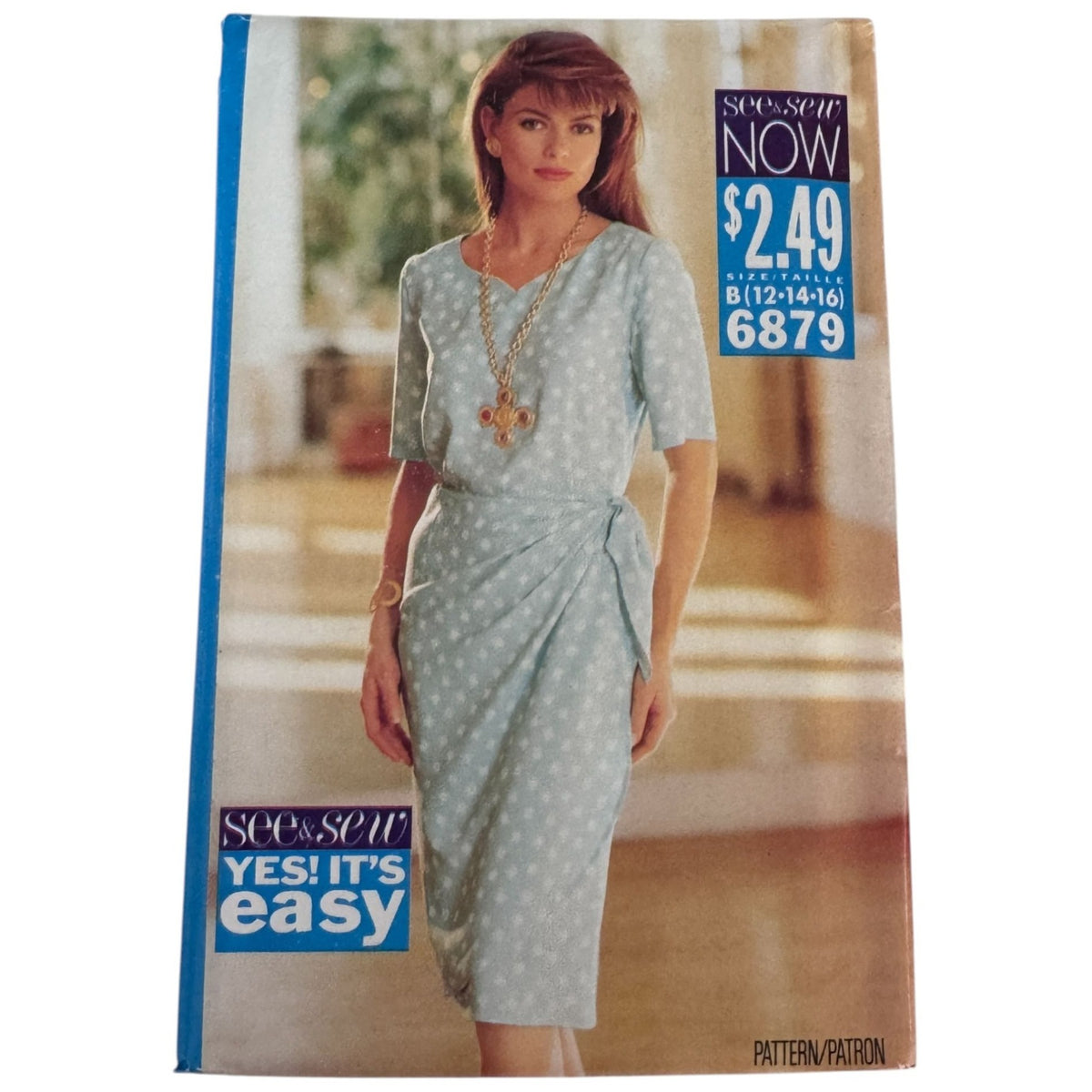 Butterick Sewing Pattern 6879 1990s Easy Pullover Top Wrap Skirt 12-16 Uncut Vintage Work