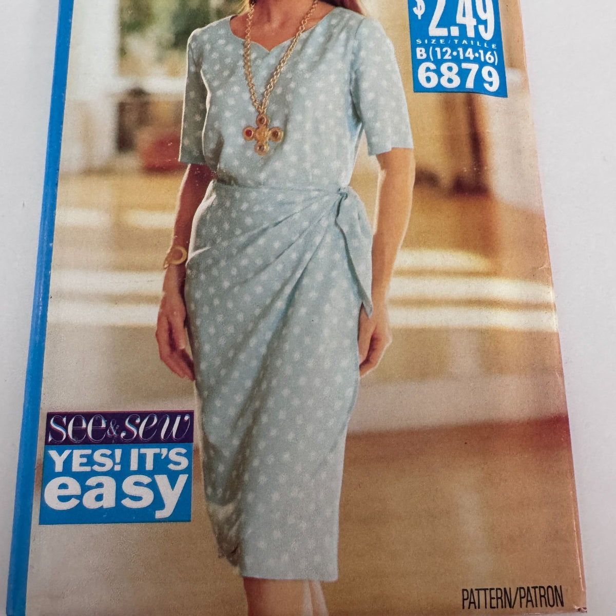 Butterick Sewing Pattern 6879 1990s Easy Pullover Top Wrap Skirt 12-16 Uncut Vintage Work