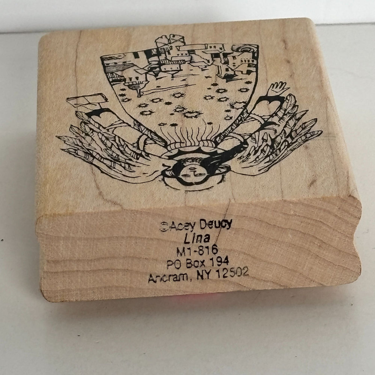 Acey Deucy Rubber Stamp Angel Lina Folk Art Village Scene Dress Cardmaking Storybook M1-816