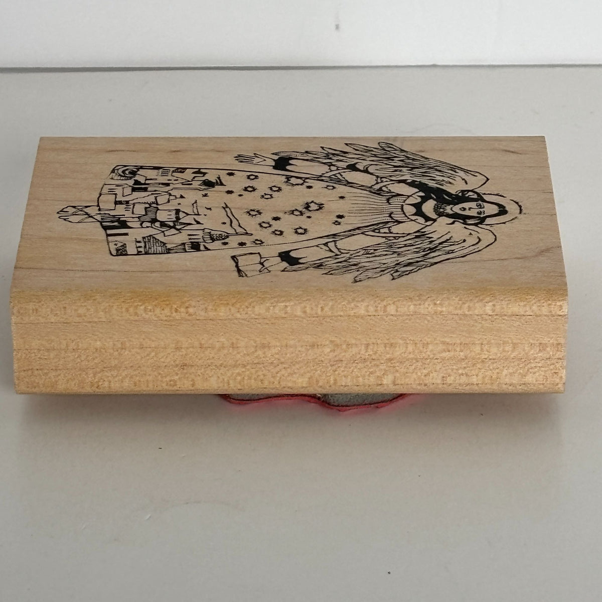 Acey Deucy Rubber Stamp Angel Lina Folk Art Village Scene Dress Cardmaking Storybook M1-816