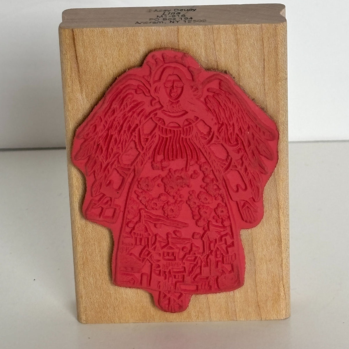 Acey Deucy Rubber Stamp Angel Lina Folk Art Village Scene Dress Cardmaking Storybook M1-816