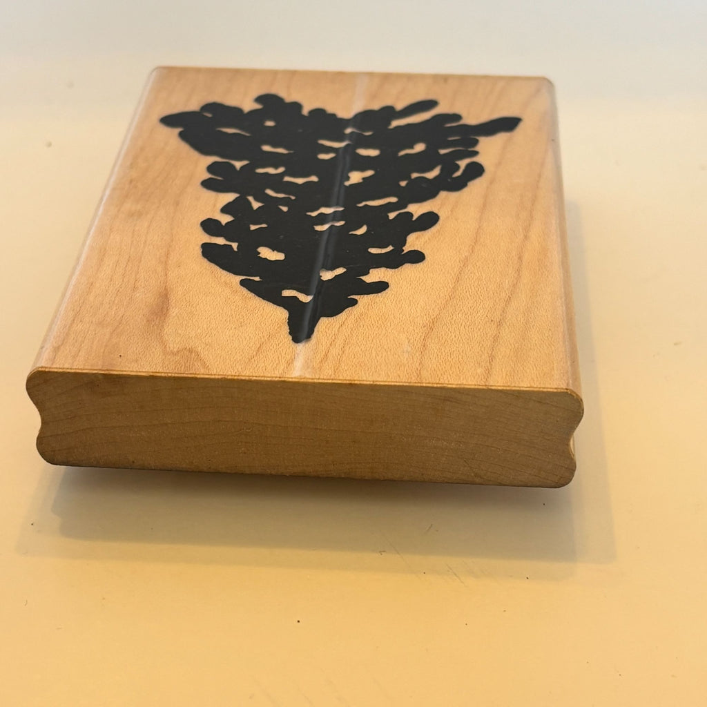 PrintWorks Rubber Stamp Evergreen Pine Tree Silhouette Nature Holiday Christmas Cardmaking Wood Mounted Woodland