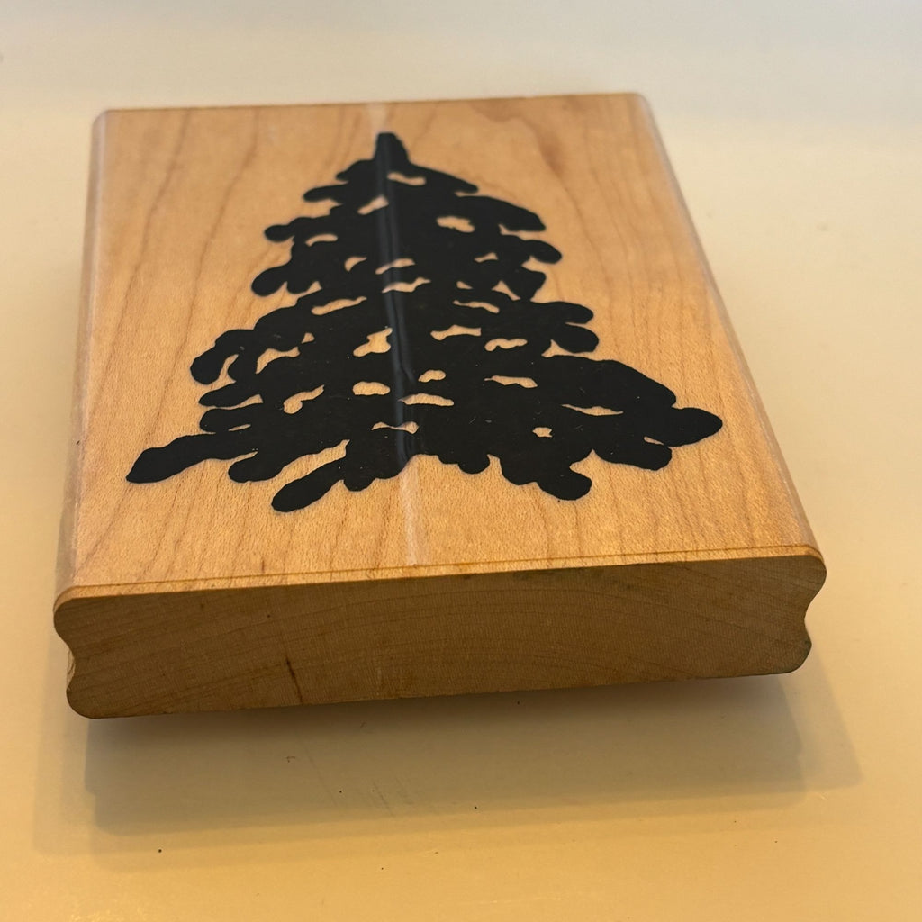 PrintWorks Rubber Stamp Evergreen Pine Tree Silhouette Nature Holiday Christmas Cardmaking Wood Mounted Woodland