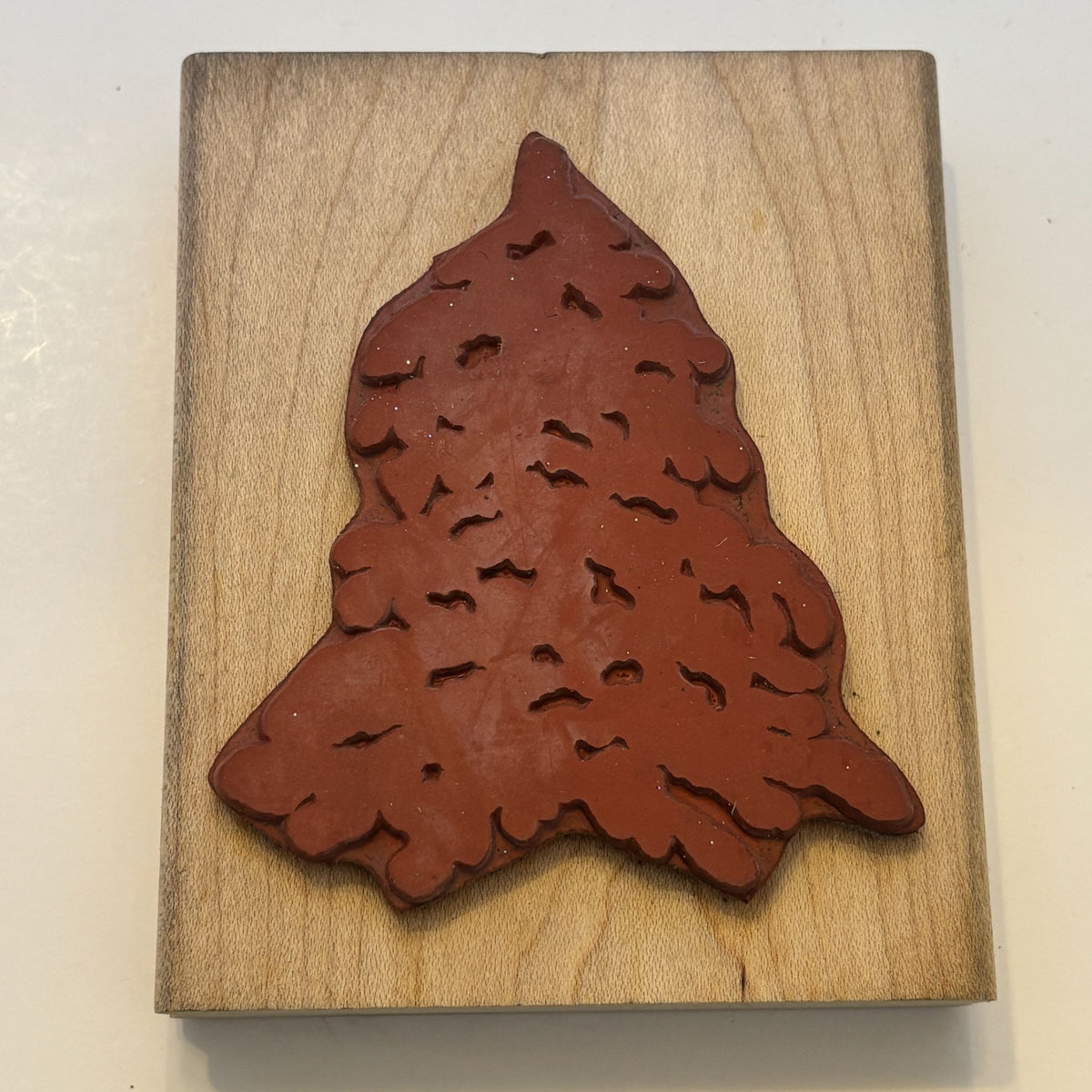PrintWorks Rubber Stamp Evergreen Pine Tree Silhouette Nature Holiday Christmas Cardmaking Wood Mounted Woodland