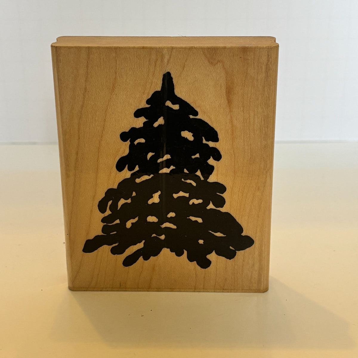 PrintWorks Rubber Stamp Evergreen Pine Tree Silhouette Nature Holiday Christmas Cardmaking Wood Mounted Woodland