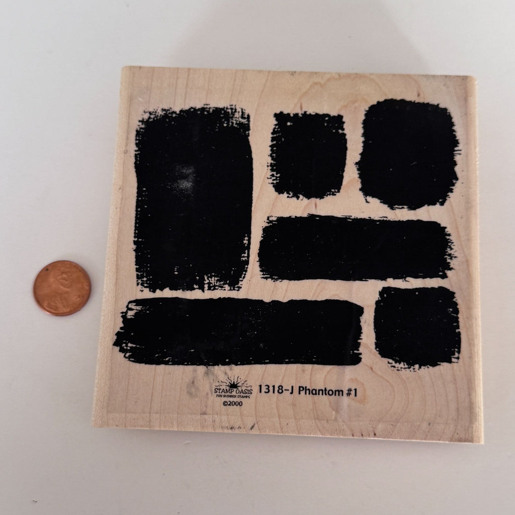Stamp Oasis Rubber Stamp Phantom Abstract Brush Stroke Collage Texture Grunge Art Journaling Supply