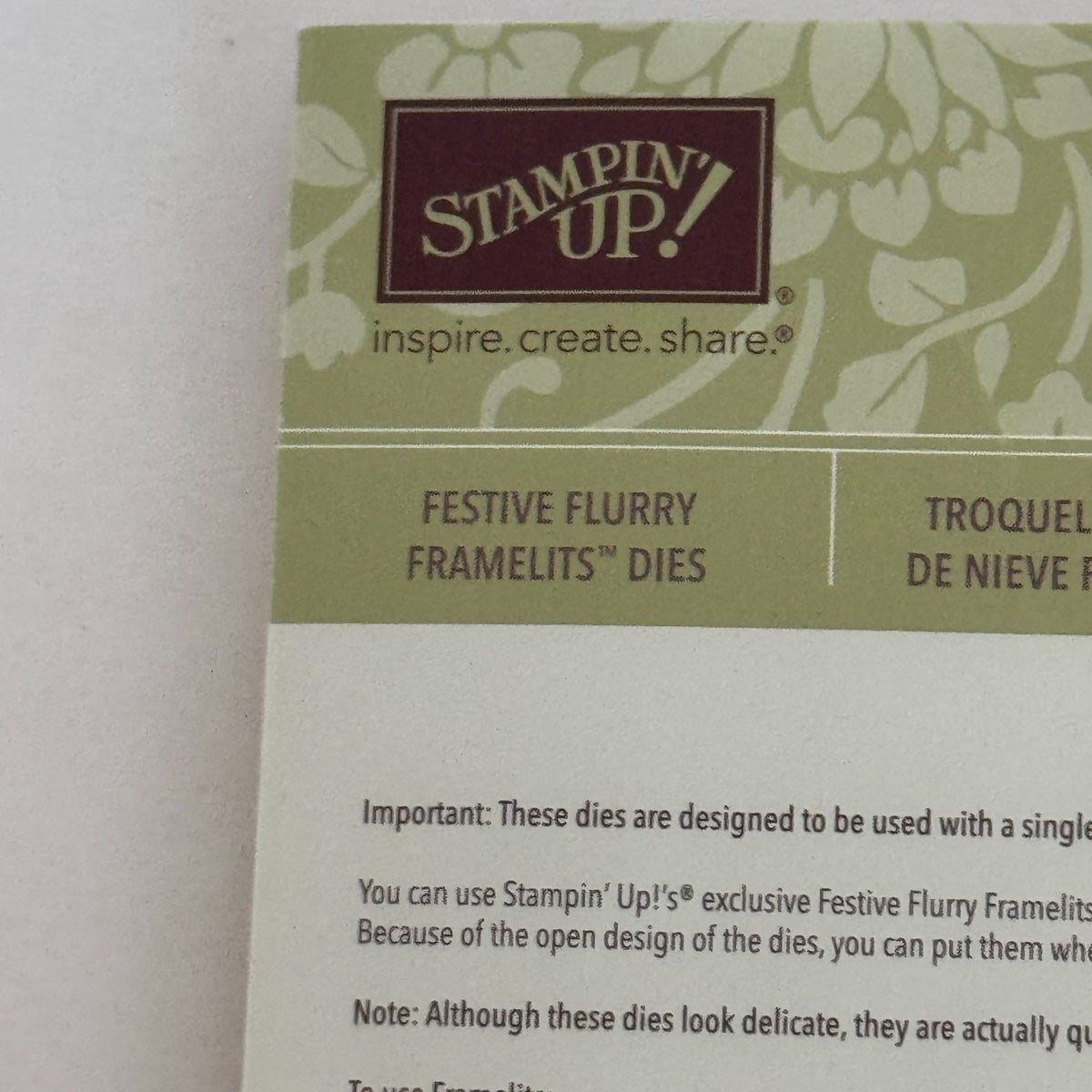 Stampin Up Festive Flurry Framelits Dies Snowflake Christmas Winter Card Making Holidays