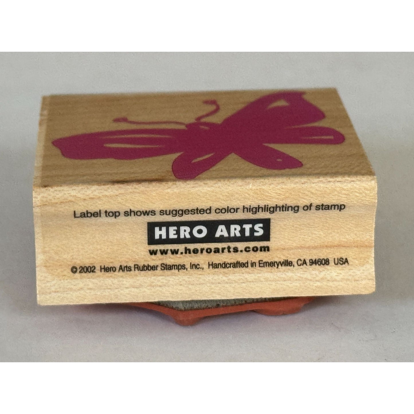 Hero Arts Rubber Stamp Pink Butterfly Poetic Prints Silhouette Flying Spring