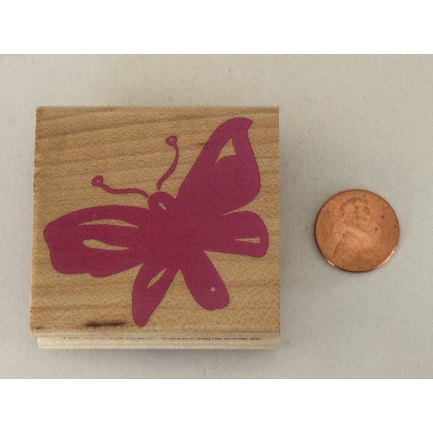 Hero Arts Rubber Stamp Pink Butterfly Poetic Prints Silhouette Flying Spring