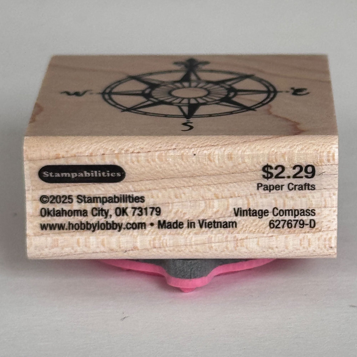 Stampabilities Rubber Stamp Vintage Compass Rose Nautical Travel Map Scrapbook Card Making Wood Mounted