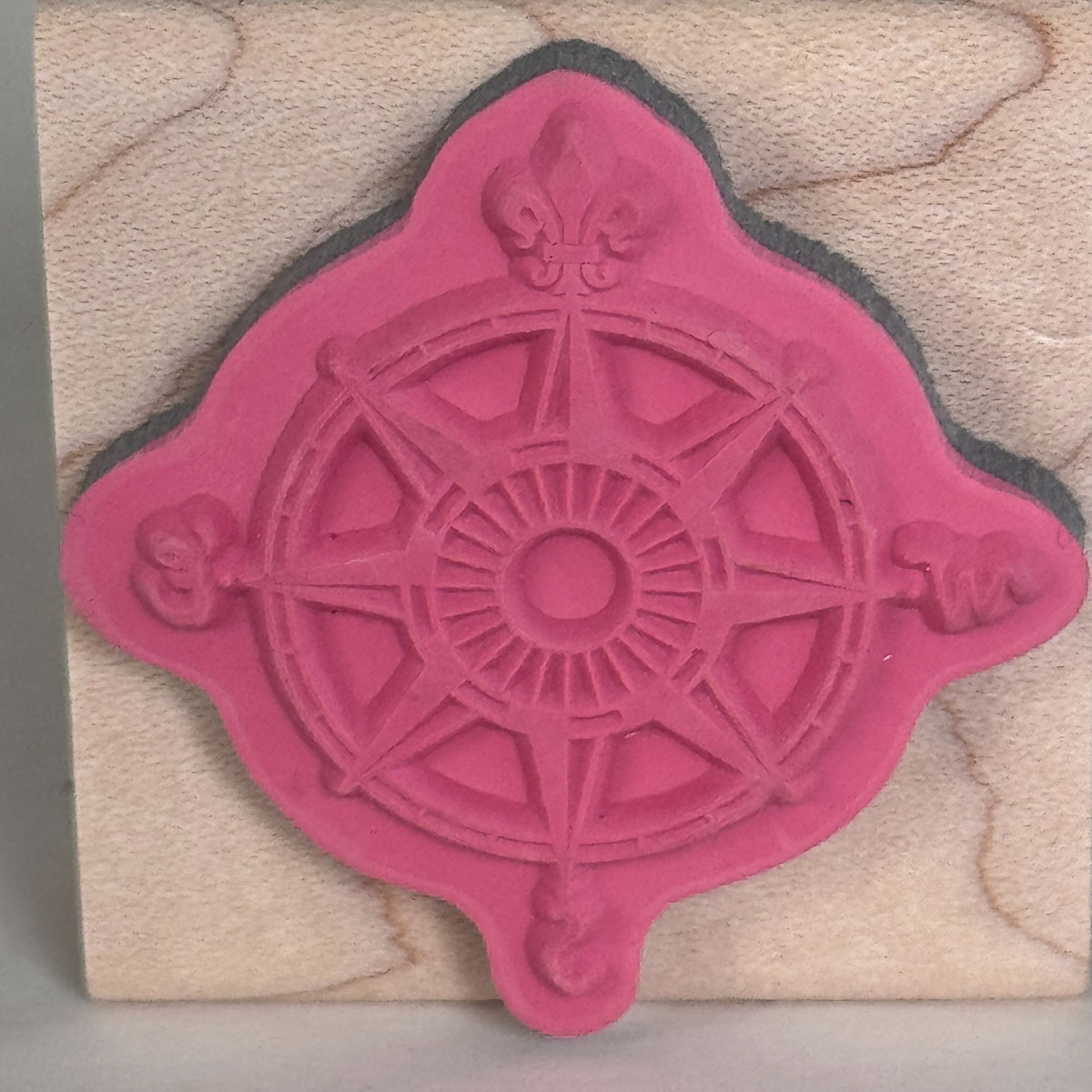 Stampabilities Rubber Stamp Vintage Compass Rose Nautical Travel Map Scrapbook Card Making Wood Mounted