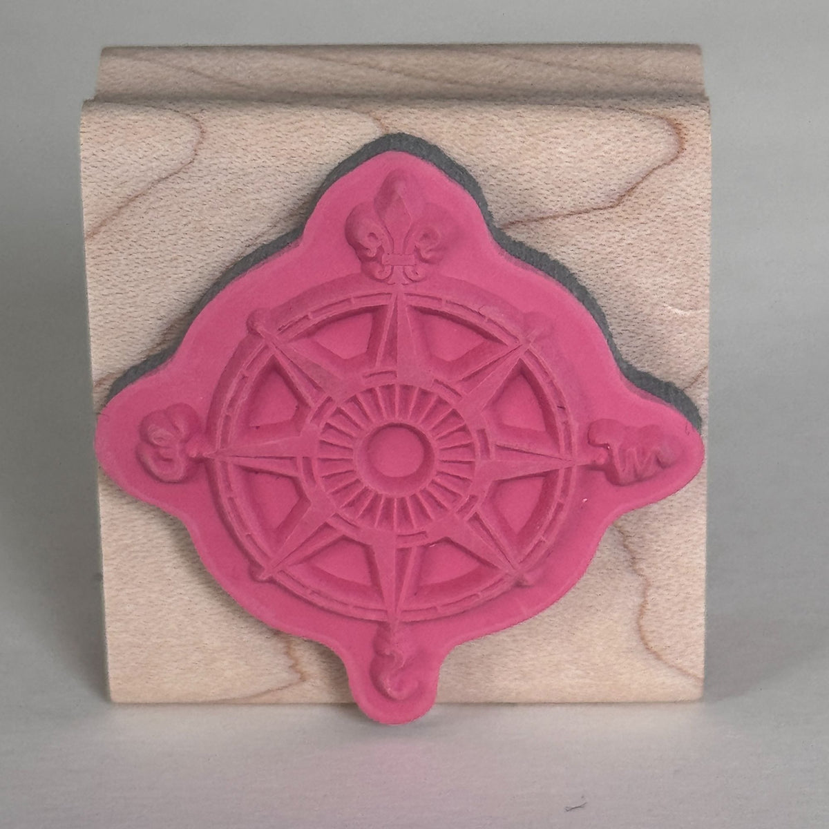 Stampabilities Rubber Stamp Vintage Compass Rose Nautical Travel Map Scrapbook Card Making Wood Mounted
