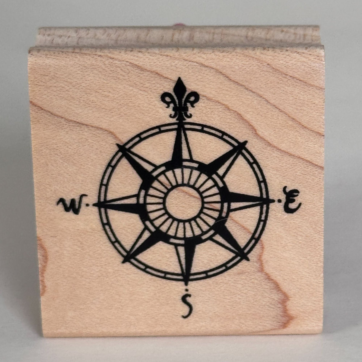 Stampabilities Rubber Stamp Vintage Compass Rose Nautical Travel Map Scrapbook Card Making Wood Mounted