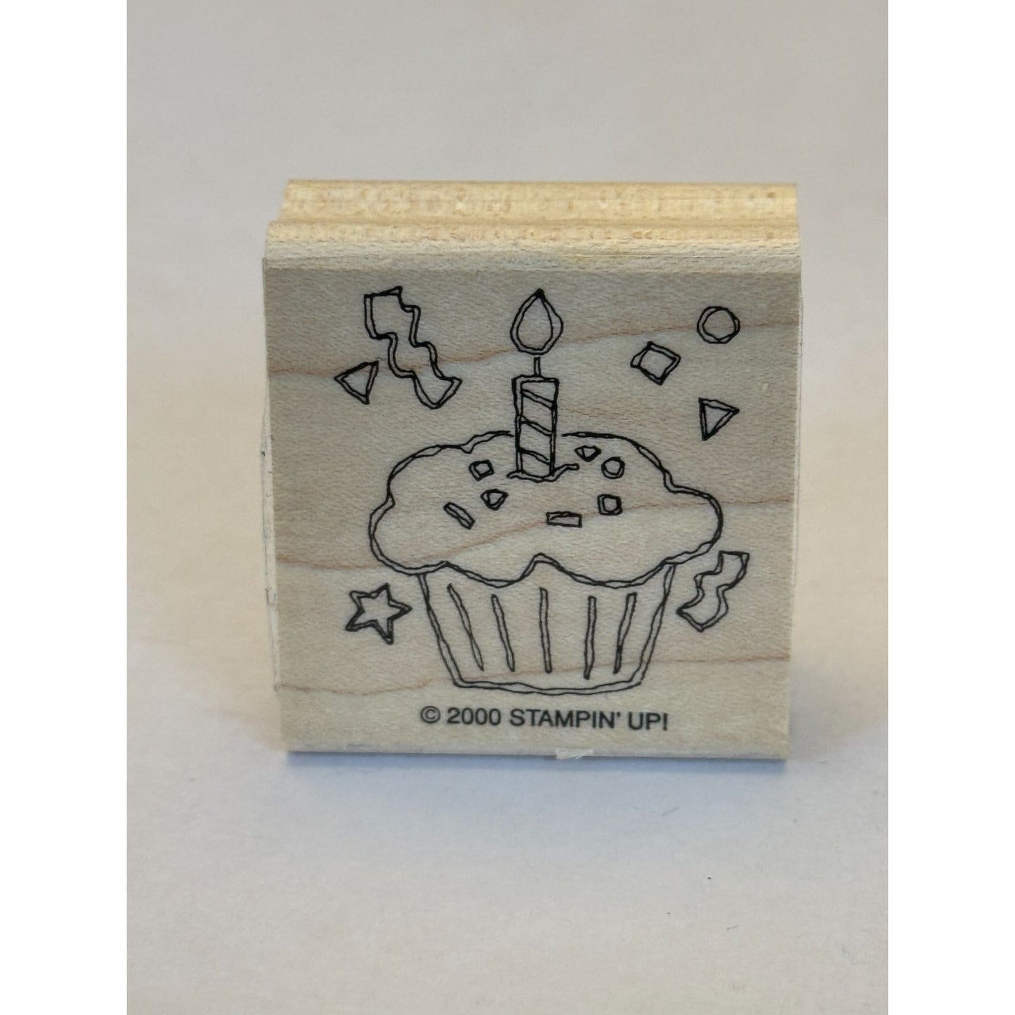 Stampin Up Rubber Stamp Cupcake Birthday Candle Party Celebration Card Making