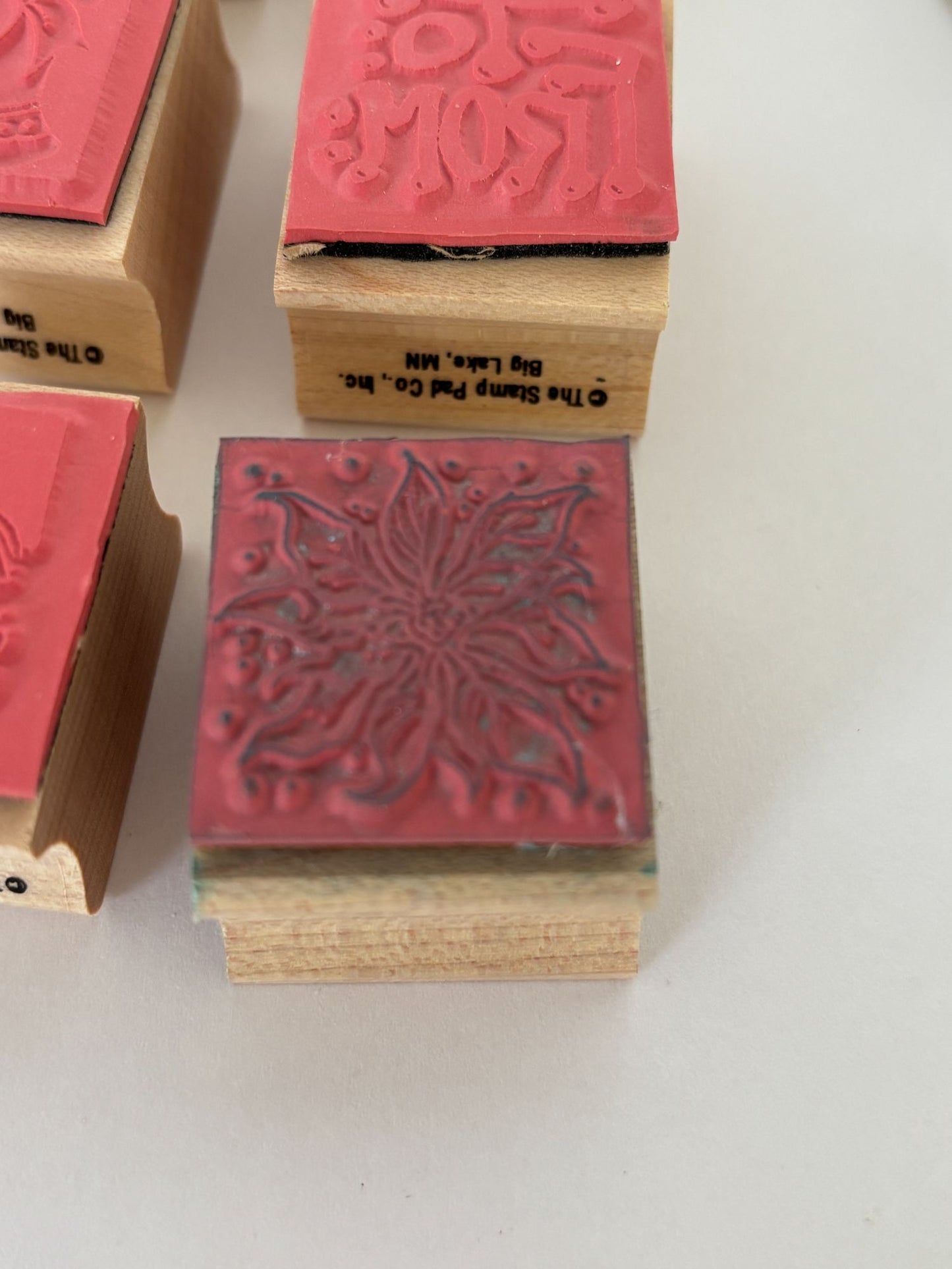Stamp Pad Rubber Stamps Christmas Gift Tags To From Gingerbread Man Bells Set 6