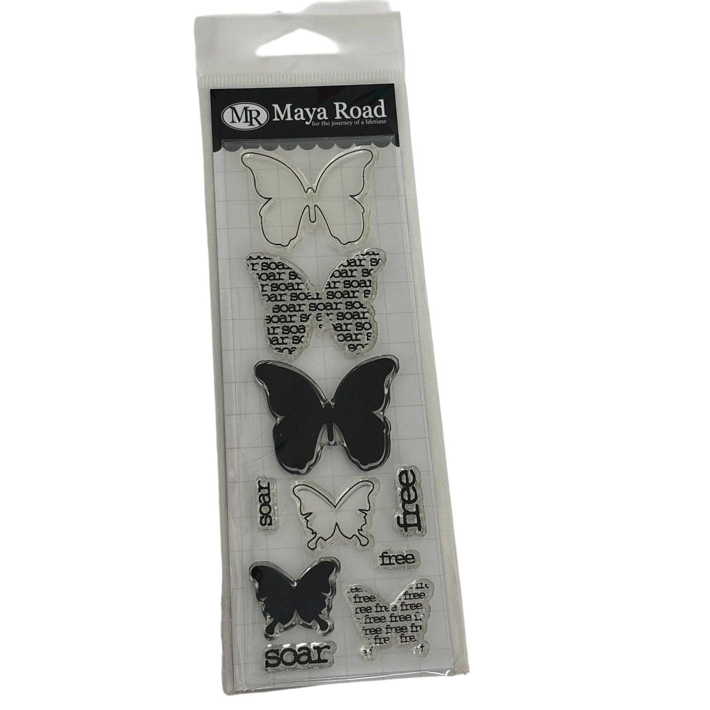 Maya Road Clear Stamp Set Photopolymer Soar Butterflies Spring Butterfly Spring Nature Cardmaking Craft