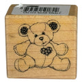 PSX Rubber Stamp Calico Bear Heart Patch Teddy Toy Small B997 Card Making