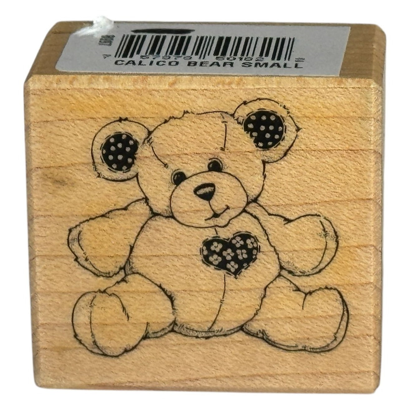 PSX Rubber Stamp Calico Bear Heart Patch Teddy Toy Small B997 Card Making