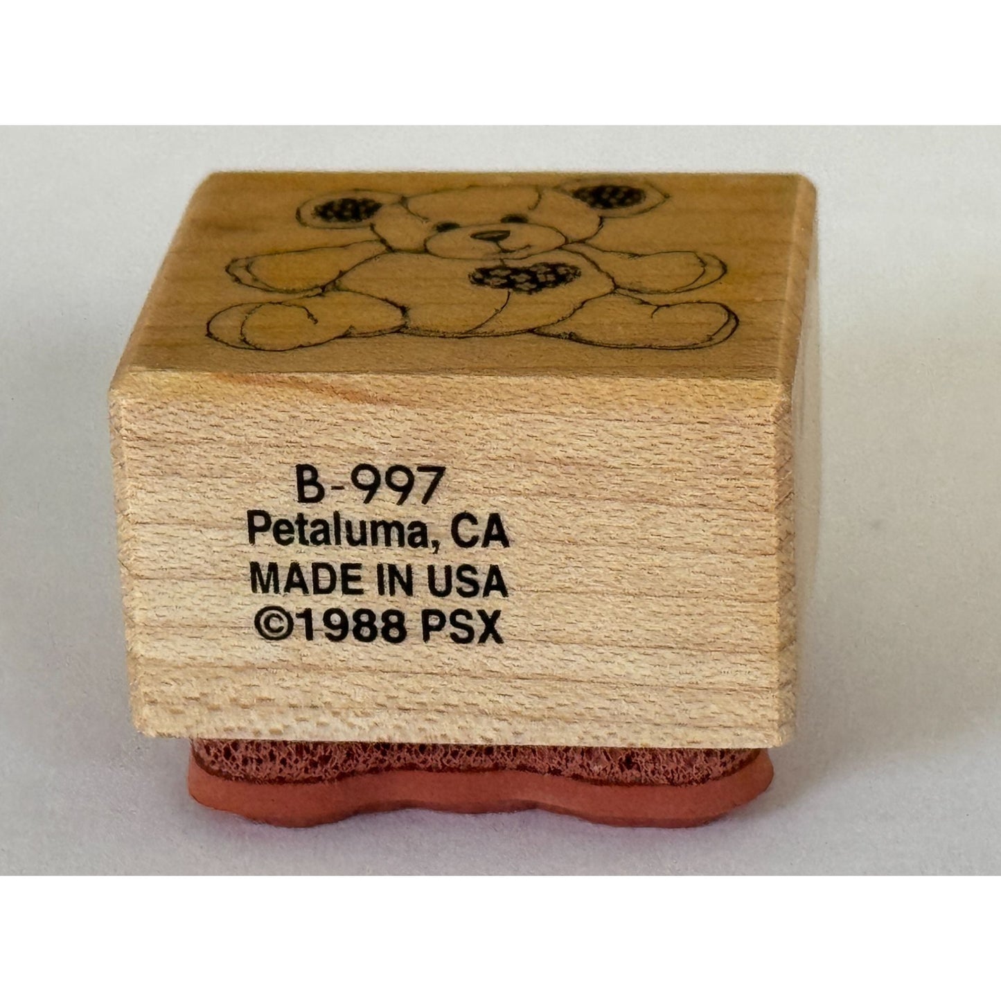 PSX Rubber Stamp Calico Bear Heart Patch Teddy Toy Small B997 Card Making