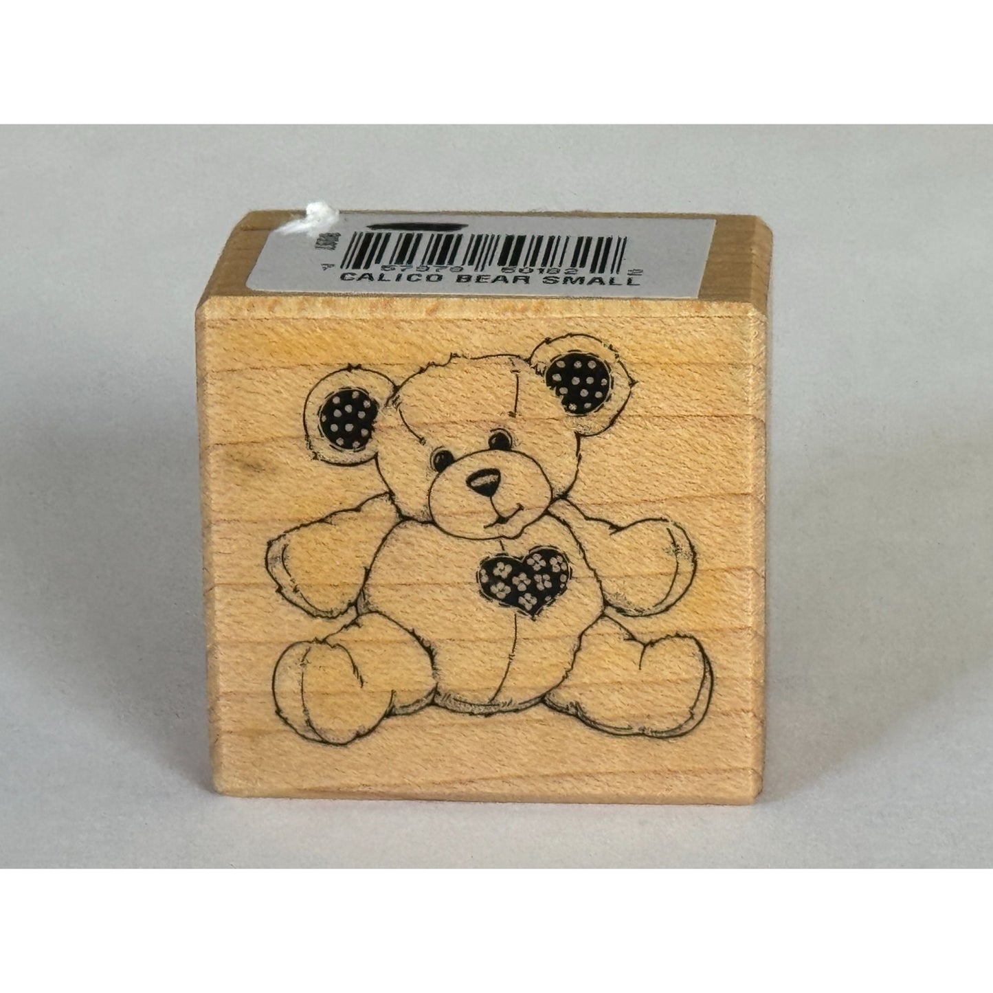 PSX Rubber Stamp Calico Bear Heart Patch Teddy Toy Small B997 Card Making