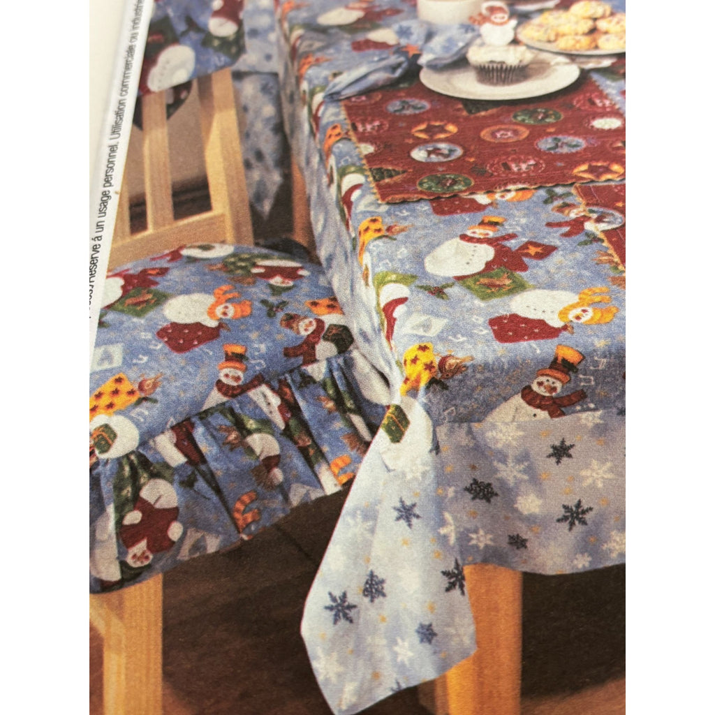 McCalls Sewing Pattern 3847 Holiday Table Setting Tablecloth Chair Covers Uncut