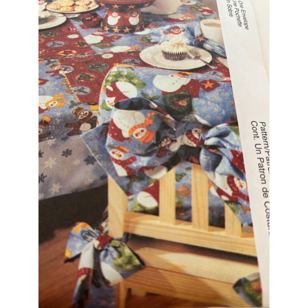 McCalls Sewing Pattern 3847 Holiday Table Setting Tablecloth Chair Covers Uncut