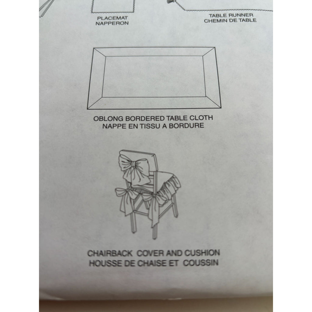 McCalls Sewing Pattern 3847 Holiday Table Setting Tablecloth Chair Covers Uncut