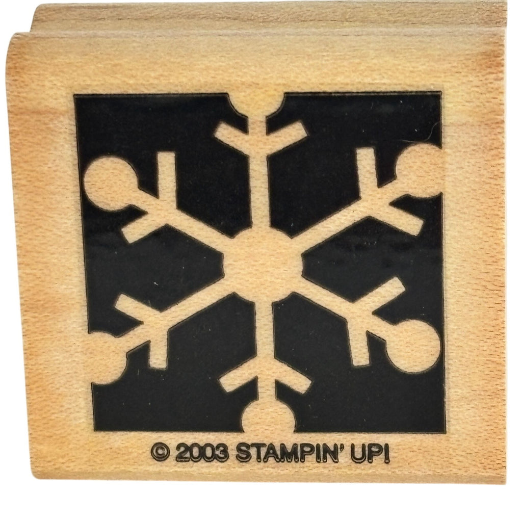 Stampin Up Snowflake Rubber Stamp Geometric Christmas Winter Holiday Card Making Wood Mounted