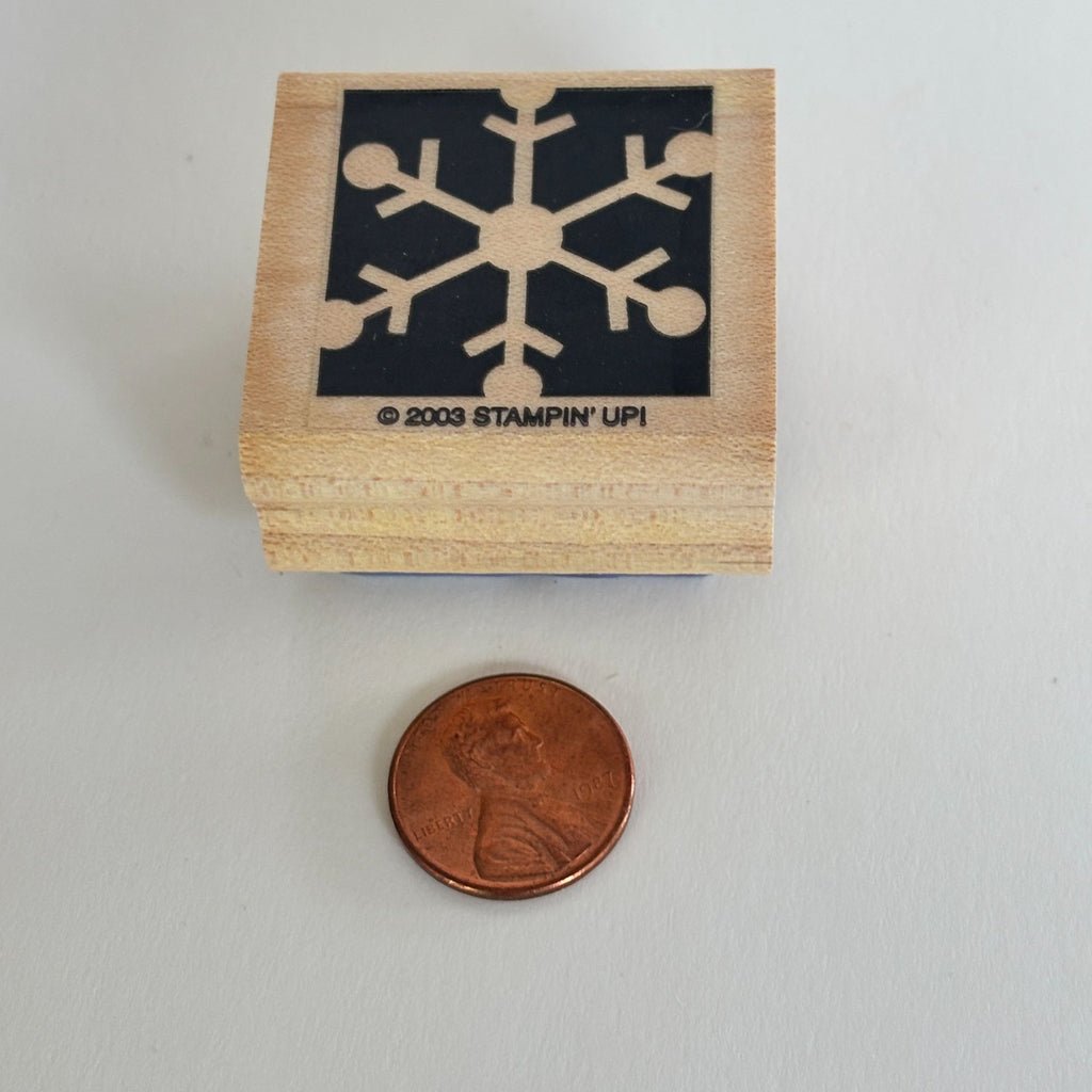 Stampin Up Snowflake Rubber Stamp Geometric Christmas Winter Holiday Card Making Wood Mounted