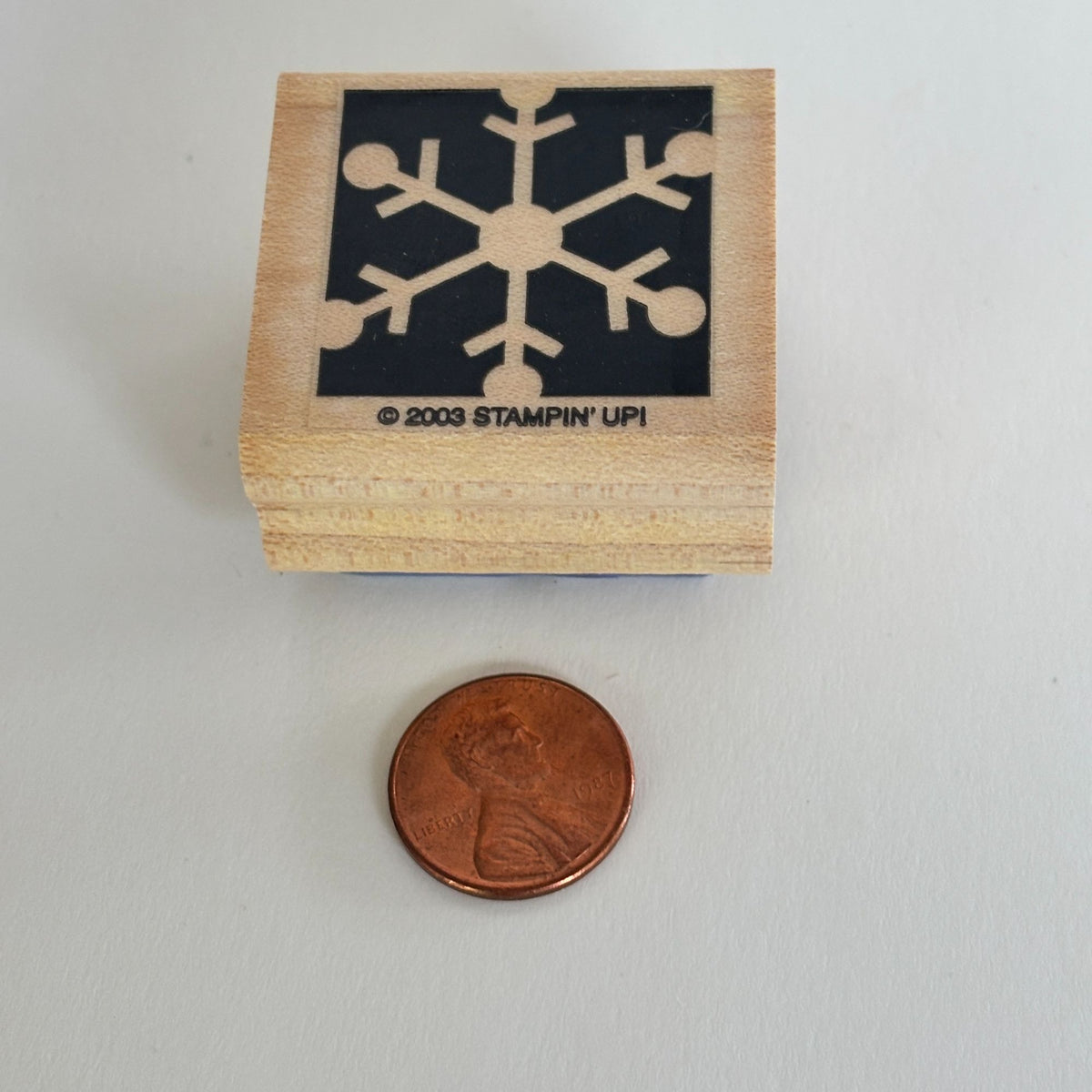 Stampin Up Snowflake Rubber Stamp Geometric Christmas Winter Holiday Card Making Wood Mounted