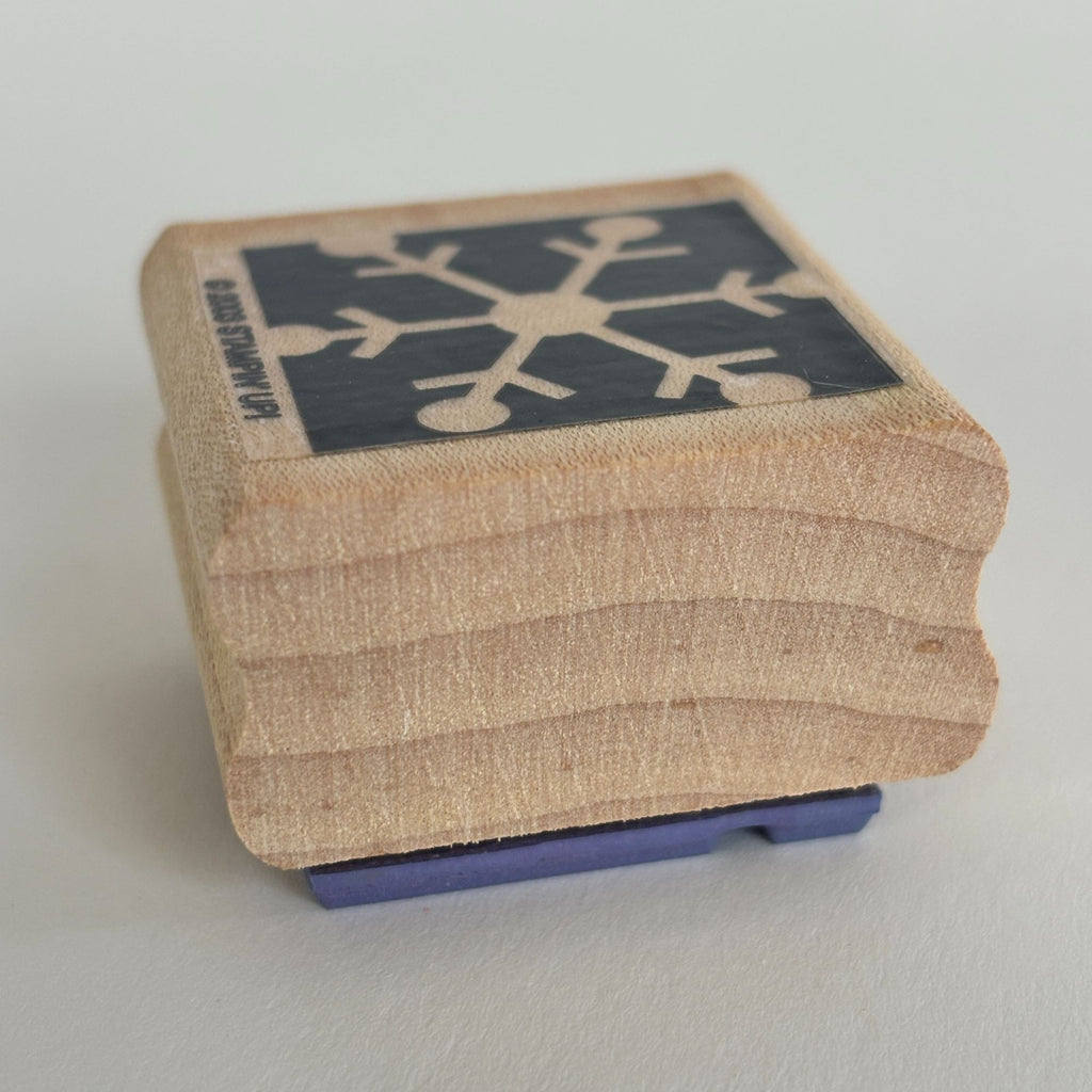 Stampin Up Snowflake Rubber Stamp Geometric Christmas Winter Holiday Card Making Wood Mounted