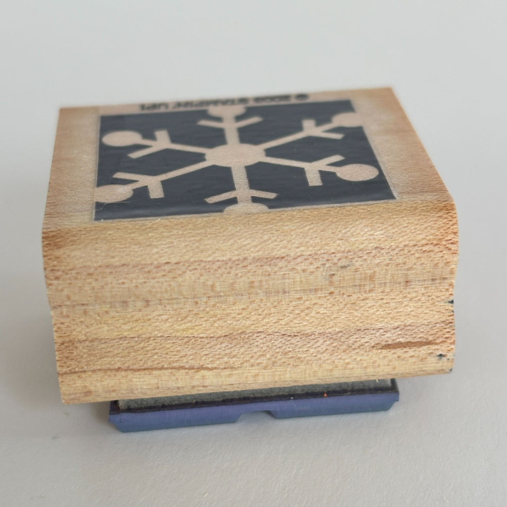 Stampin Up Snowflake Rubber Stamp Geometric Christmas Winter Holiday Card Making Wood Mounted