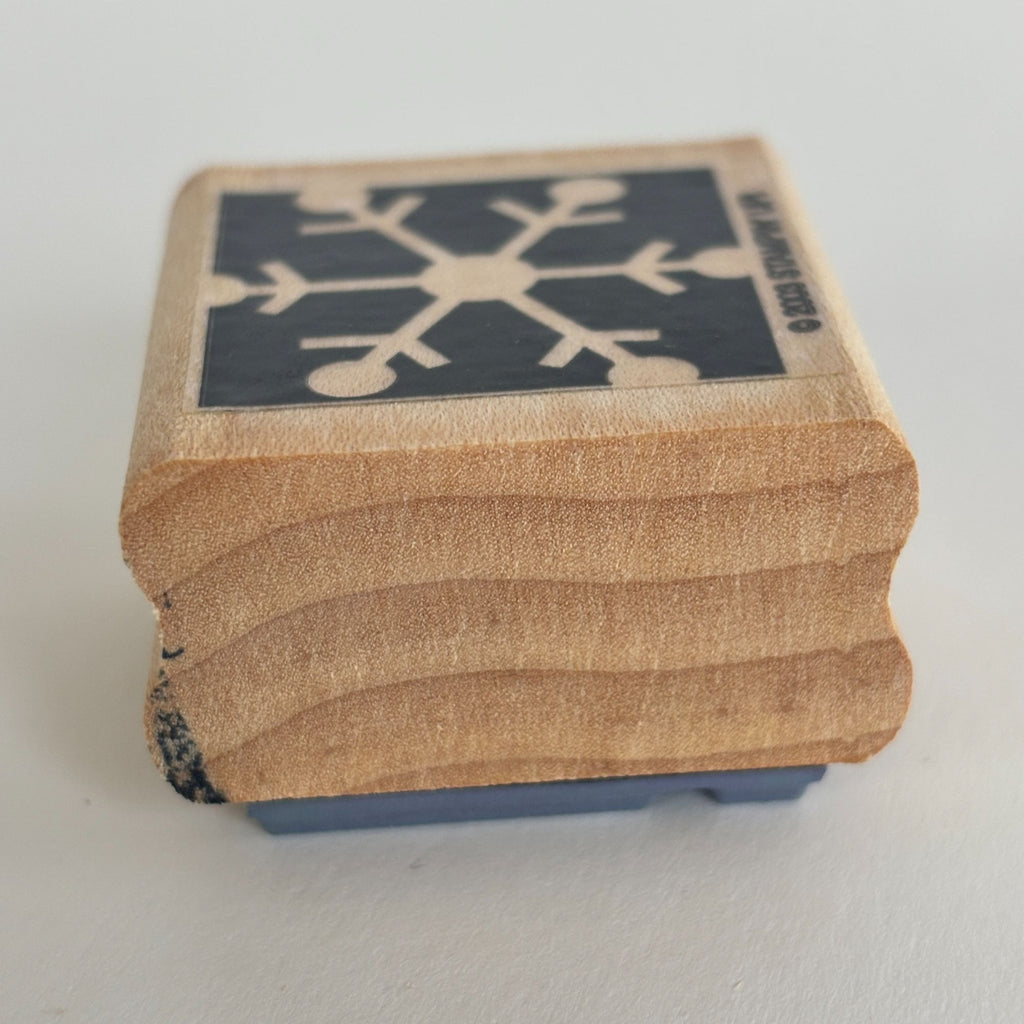 Stampin Up Snowflake Rubber Stamp Geometric Christmas Winter Holiday Card Making Wood Mounted