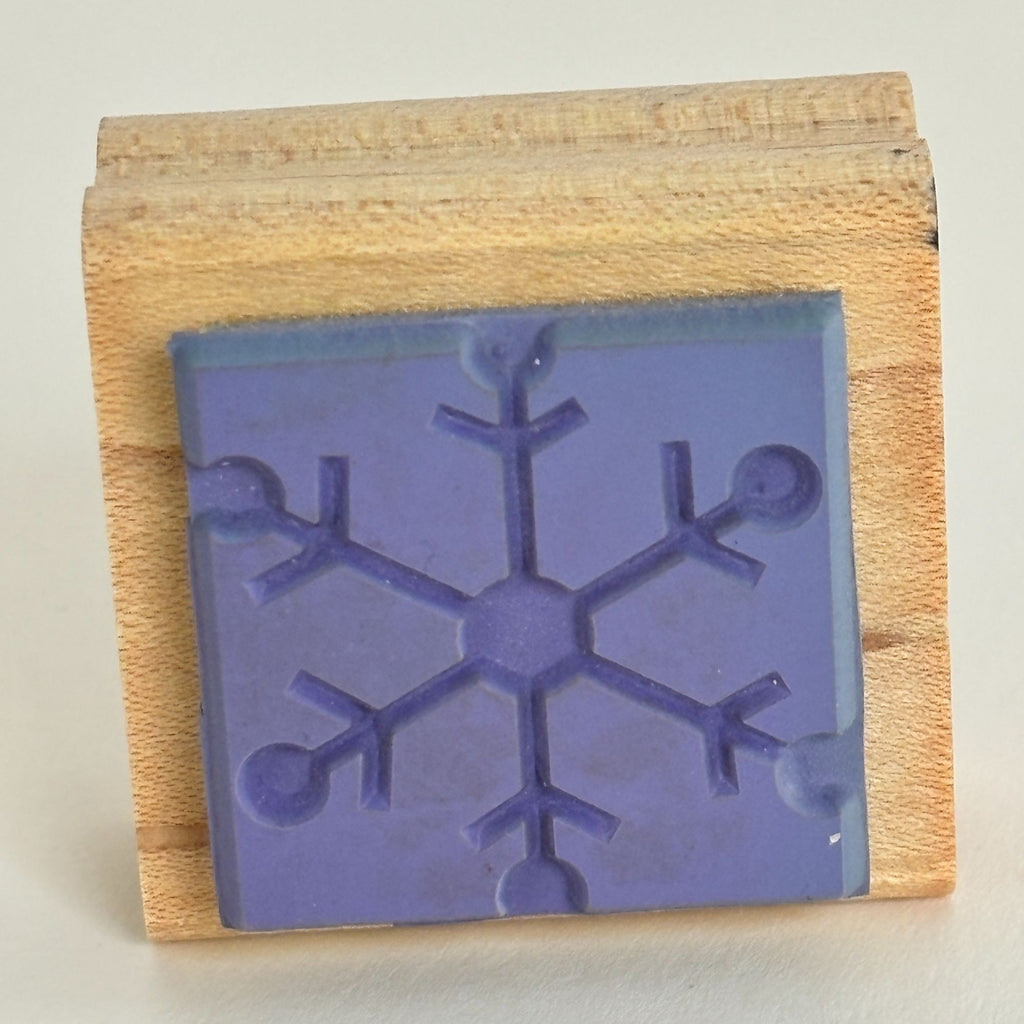 Stampin Up Snowflake Rubber Stamp Geometric Christmas Winter Holiday Card Making Wood Mounted