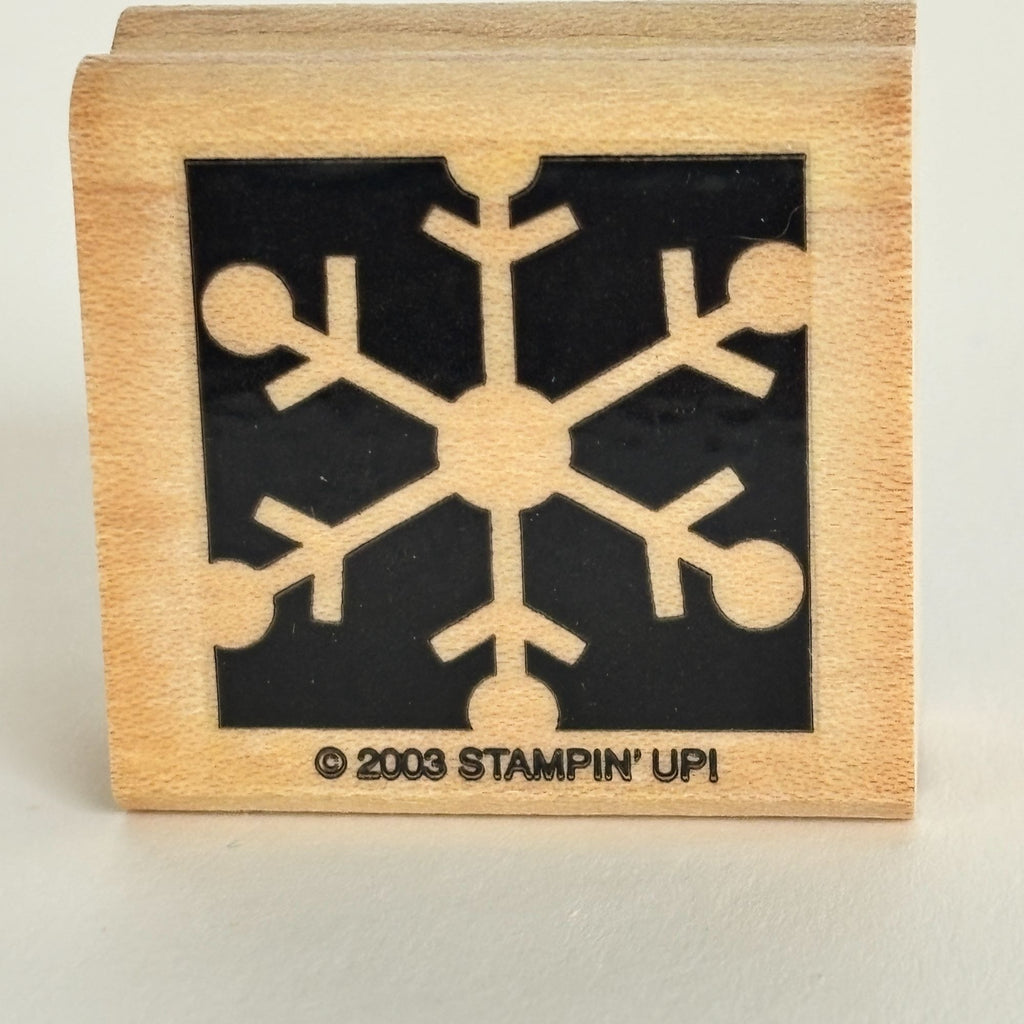 Stampin Up Snowflake Rubber Stamp Geometric Christmas Winter Holiday Card Making Wood Mounted