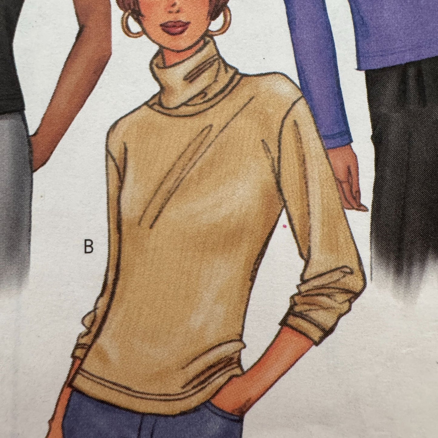 Butterick Sewing Pattern 3199 Shirt Tops Easy Fall Neck Variations 8 10 12 UC