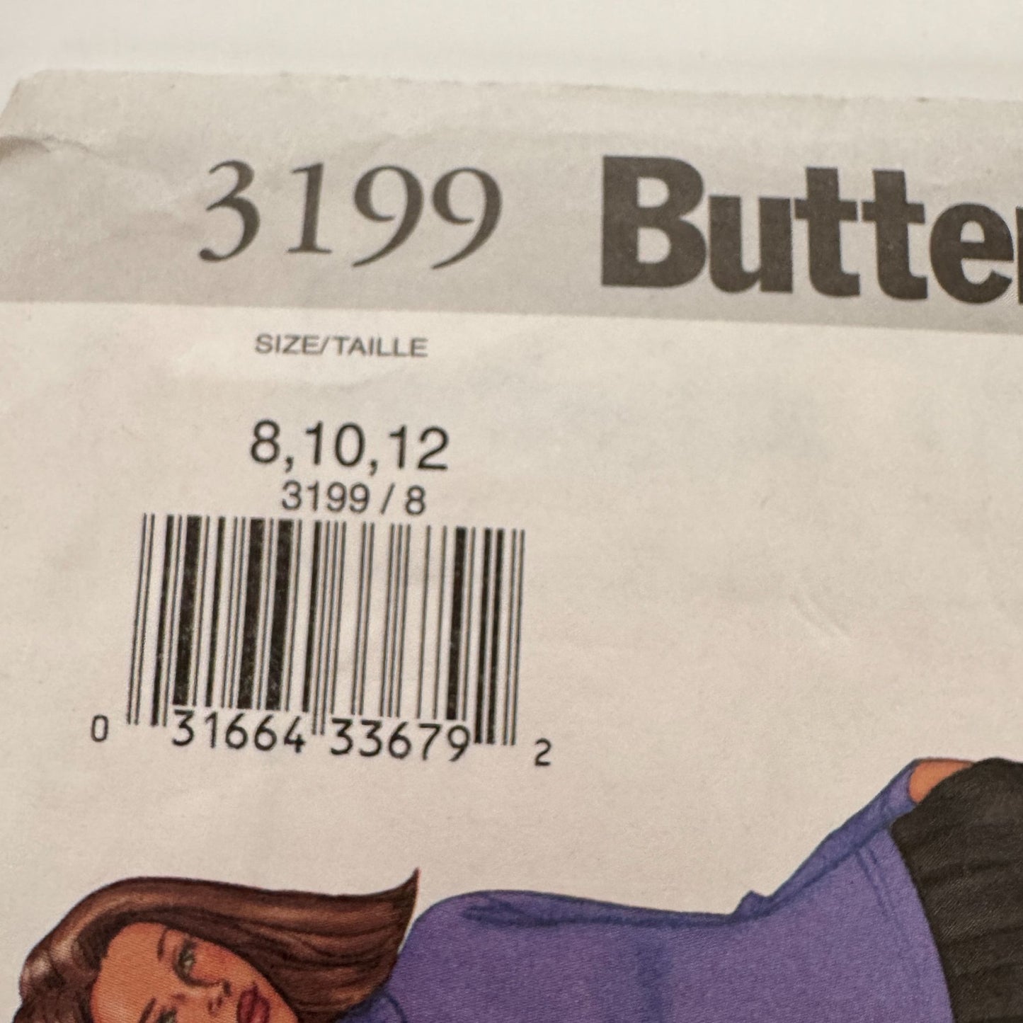 Butterick Sewing Pattern 3199 Shirt Tops Easy Fall Neck Variations 8 10 12 UC