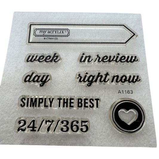 CTMH My Acrylix Acrylic Stamp Set A1163 Practical Planning Journaling Week Day