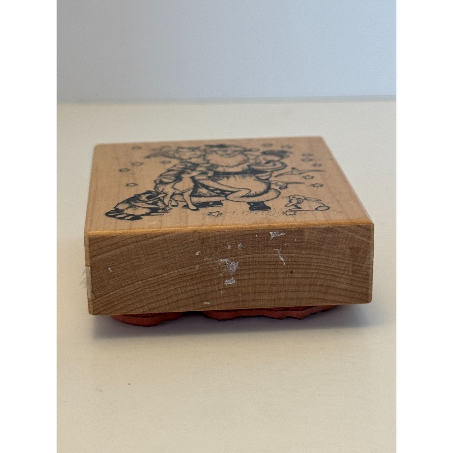 PSX Rubber Stamp Santa Claus and Friends Woodland Animals Raccoon Owl Squirrel